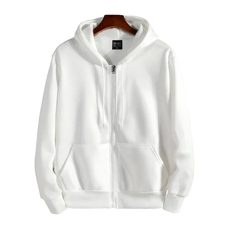Men's Long Sleeve Loose Fit Zipper Hoodie