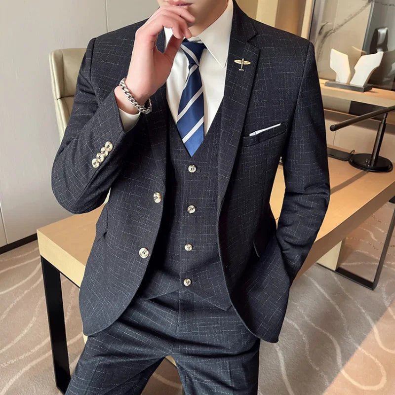 Men's Long Sleeve Two-Piece Groom Wedding Suit
