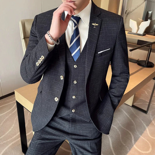 Men's Long Sleeve Two-Piece Groom Wedding Suit