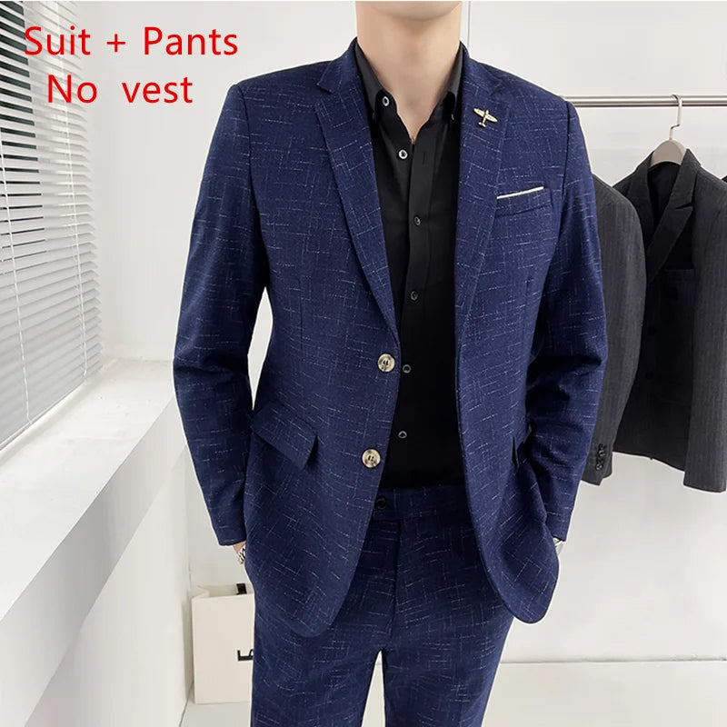 Men's Long Sleeve Two-Piece Groom Wedding Suit