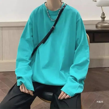 Men's Loose Round Neck Long Sleeve T-Shirt