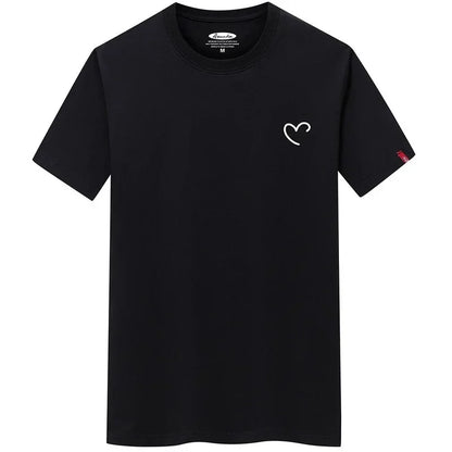 Men's Love Heart O-Neck Short Sleeve T-Shirt