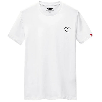 Men's Love Heart O-Neck Short Sleeve T-Shirt