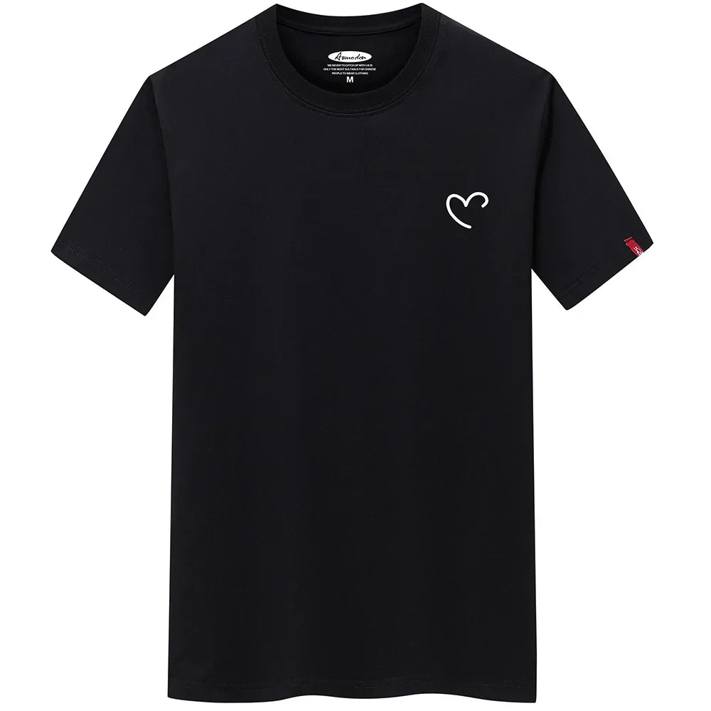 Men's Love Heart O-Neck Short Sleeve T-Shirt
