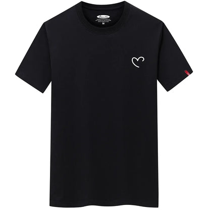 Men's Love Heart O-Neck Short Sleeve T-Shirt