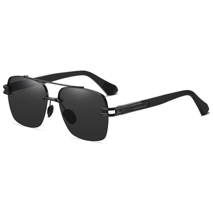 Men's Luxury Metal Half Frame Polarized Sunglasses