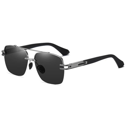 Men's Luxury Metal Half Frame Polarized Sunglasses