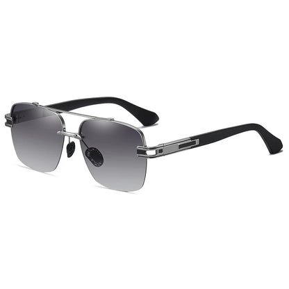 Men's Luxury Metal Half Frame Polarized Sunglasses