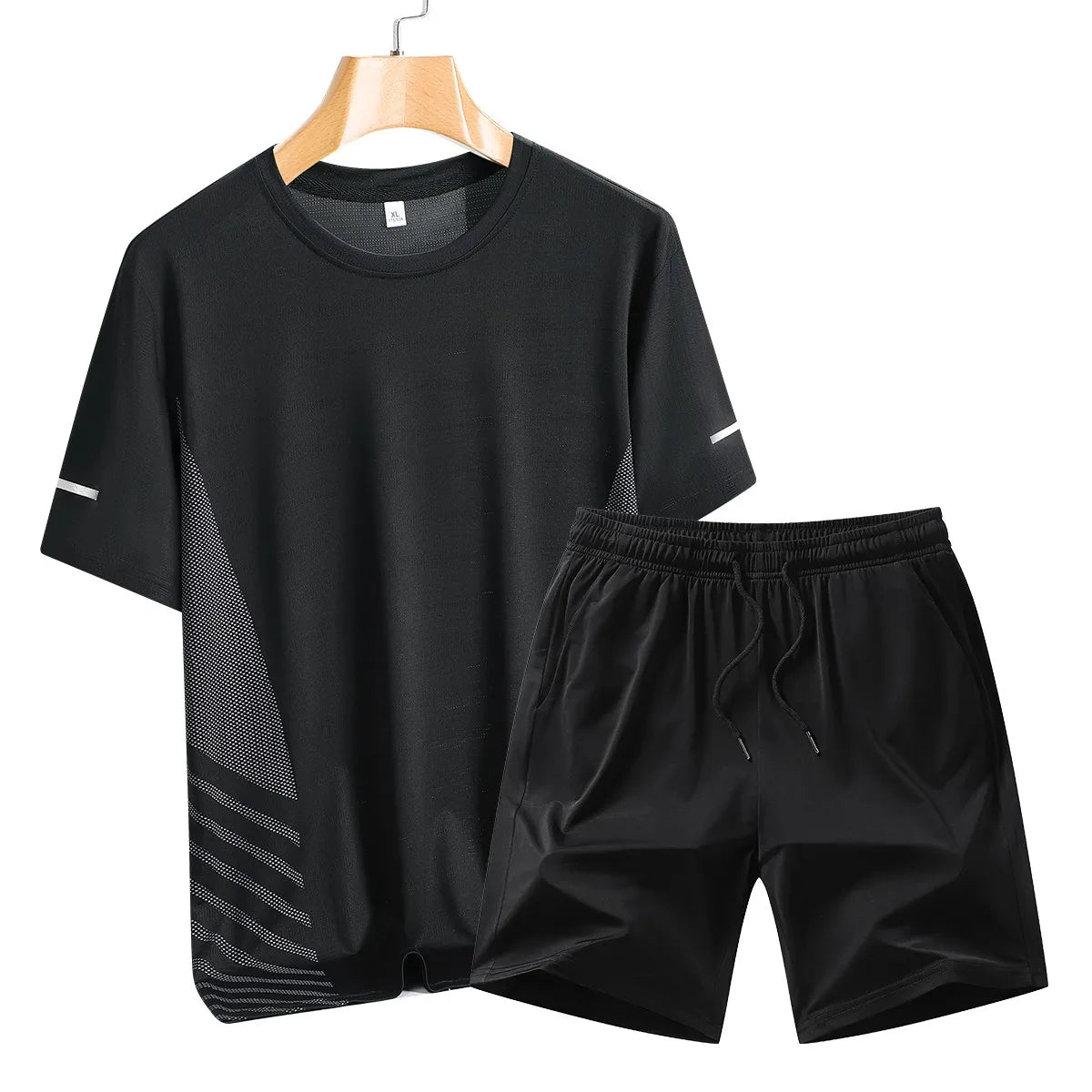 Men's Printed Round Neck T-shirt Tracksuit