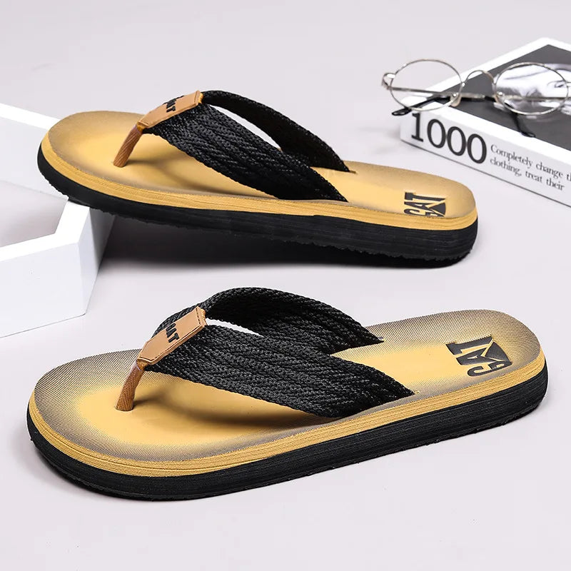 Men's Retro Outdoor Wide Strap Flip Flops