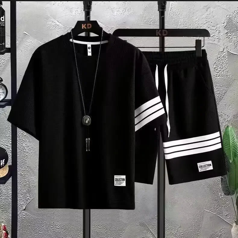 Men's Short Sleeve Summer Sport Tracksuit Set