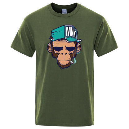 Men's Short Sleeve Cotton Animal Print T Shirt