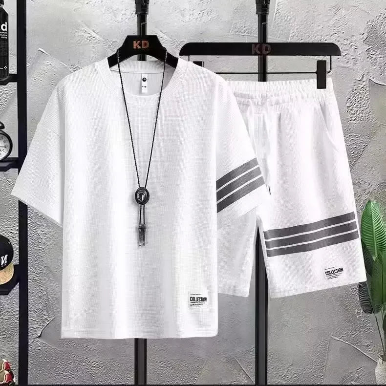 Men's Short Sleeve Summer Sport Tracksuit Set