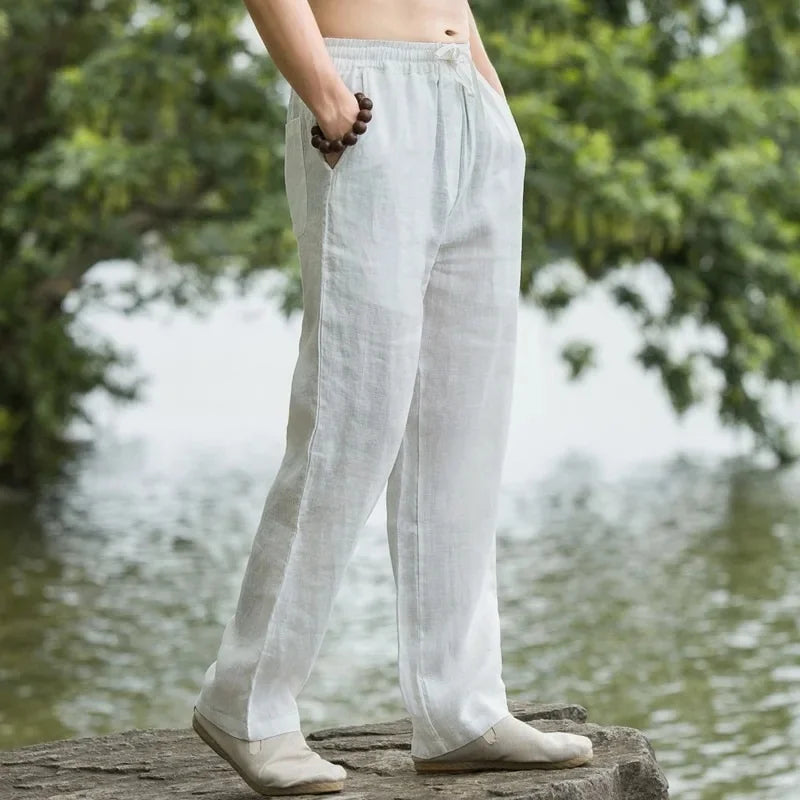 Men's Breathable Slim-Fit Cotton Linen Pants