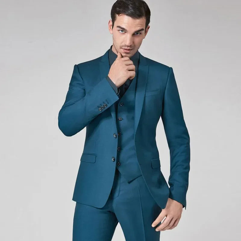 Men's Slim Fit Wedding Tuxedos Three Pieces Groom Suit