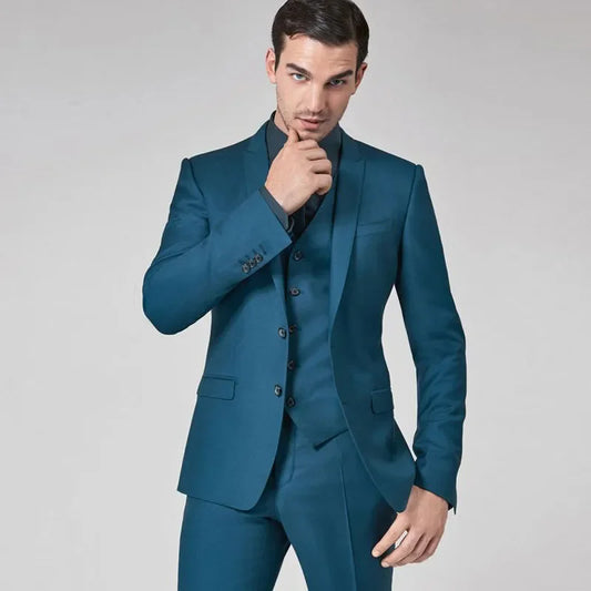 Men's Slim Fit Wedding Tuxedos Three Pieces Groom Suit