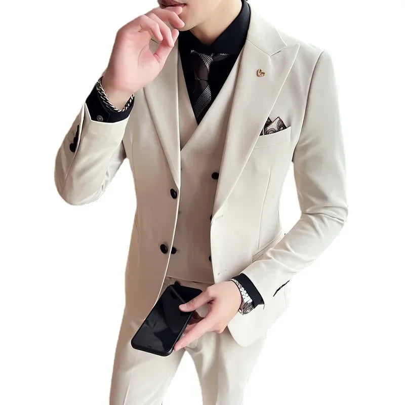 Men's Slim Fit Wedding Tuxedos Three Pieces Groom Suit