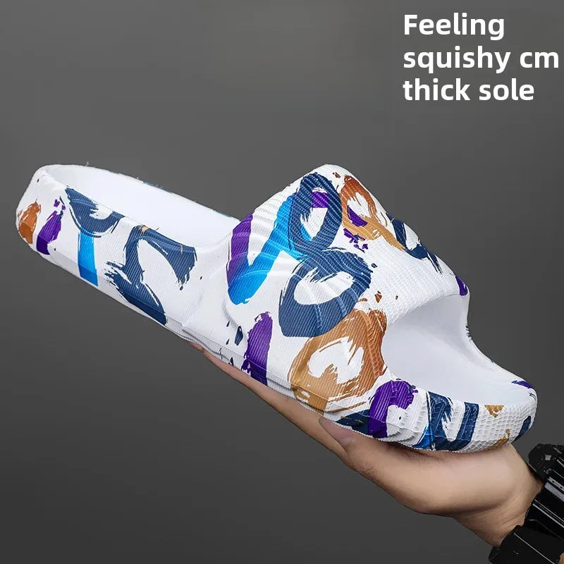 Men's Slip-On Thick Bottom Camo Slippers