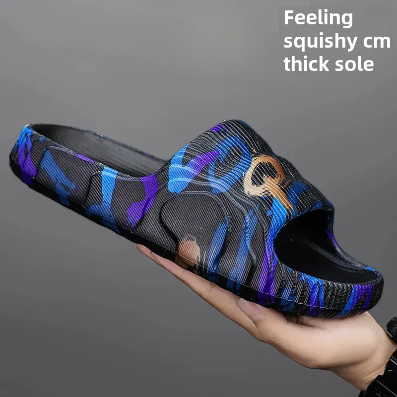 Men's Slip-On Thick Bottom Camo Slippers