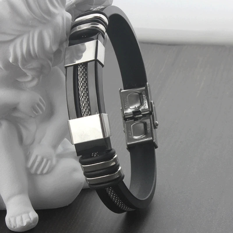 Men's Stainless Steel Leather Punk Bracelets