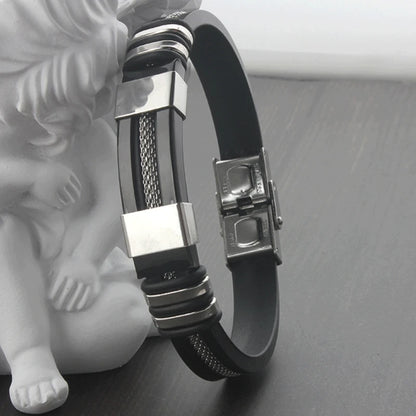 Men's Stainless Steel Leather Punk Bracelets