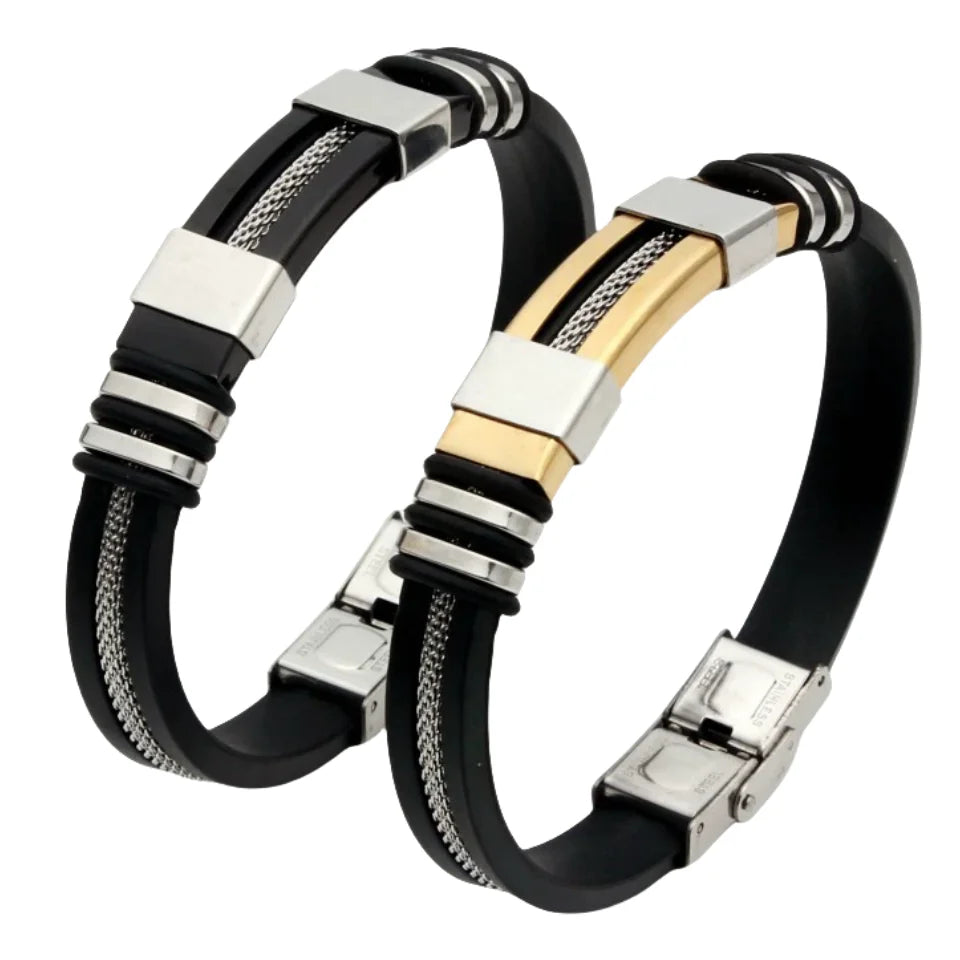 Men's Stainless Steel Leather Punk Bracelets