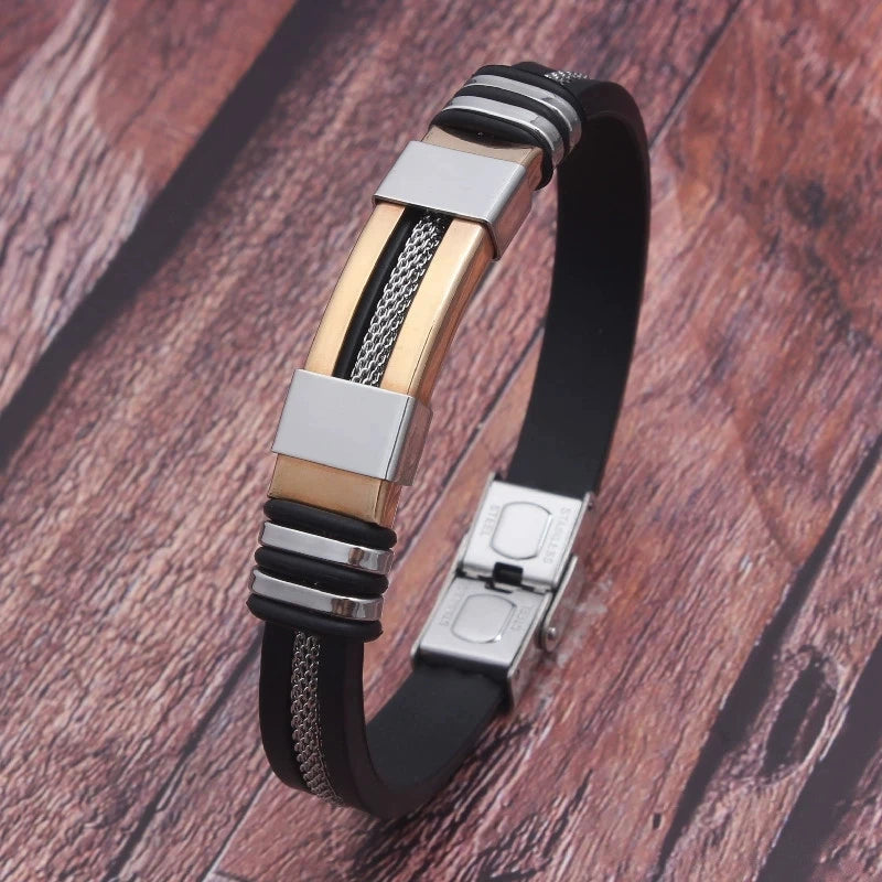 Men's Stainless Steel Leather Punk Bracelets