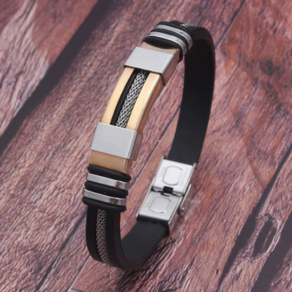 Men's Stainless Steel Leather Punk Bracelets