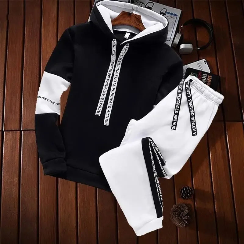 Men's Winter Pullover Hoodie Tracksuit Set