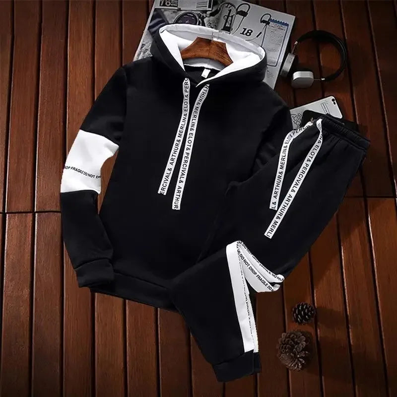 Men's Winter Pullover Hoodie Tracksuit Set