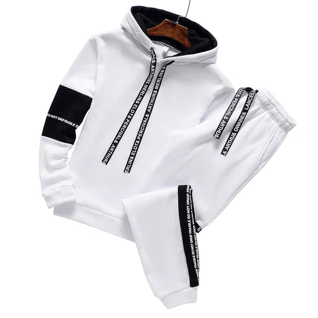 Men's Winter Pullover Hoodie Tracksuit Set