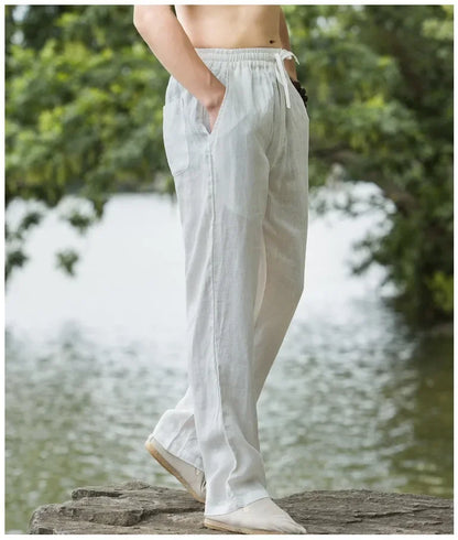 Men's Breathable Slim-Fit Cotton Linen Pants