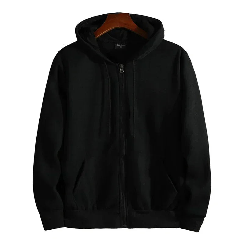 Men's Long Sleeve Loose Fit Zipper Hoodie