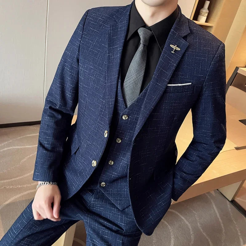 Men's Long Sleeve Two-Piece Groom Wedding Suit
