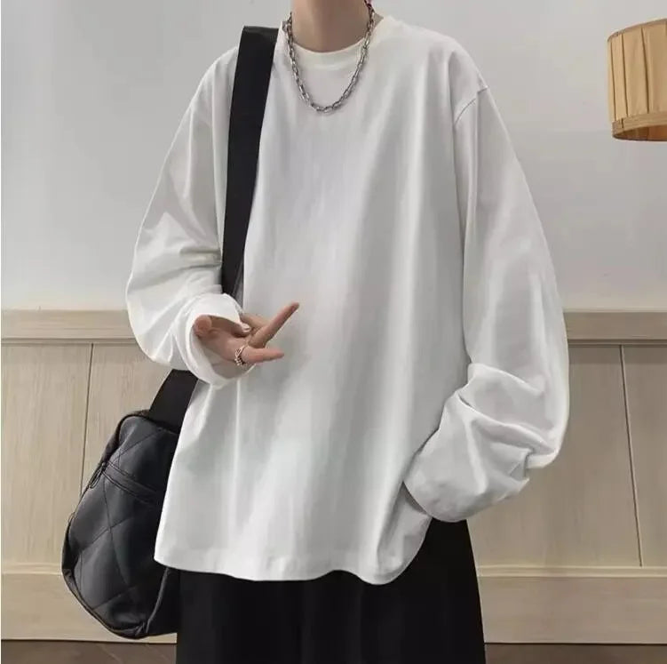 Men's Loose Round Neck Long Sleeve T-Shirt