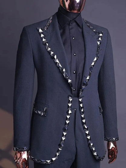 Men's Notched Lapel Beaded Wedding Suits