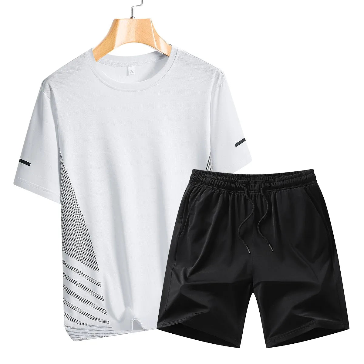 Men's Printed Round Neck T-shirt Tracksuit