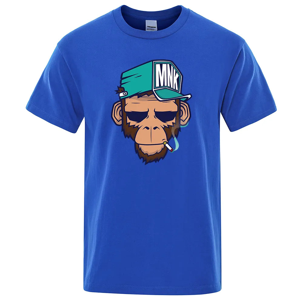 Men's Short Sleeve Cotton Animal Print T Shirt