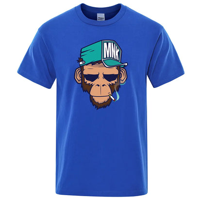 Men's Short Sleeve Cotton Animal Print T Shirt