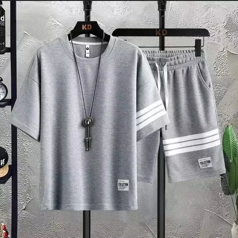 Men's Short Sleeve Summer Sport Tracksuit Set