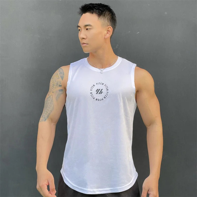 Men Sleeve Less Fitness Sport Tank Tops