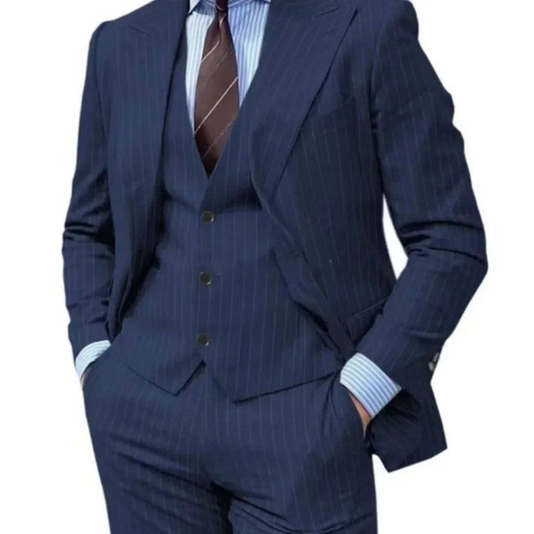 Mens Slim Fit 3 Pieces Blazer Vest Pants Set