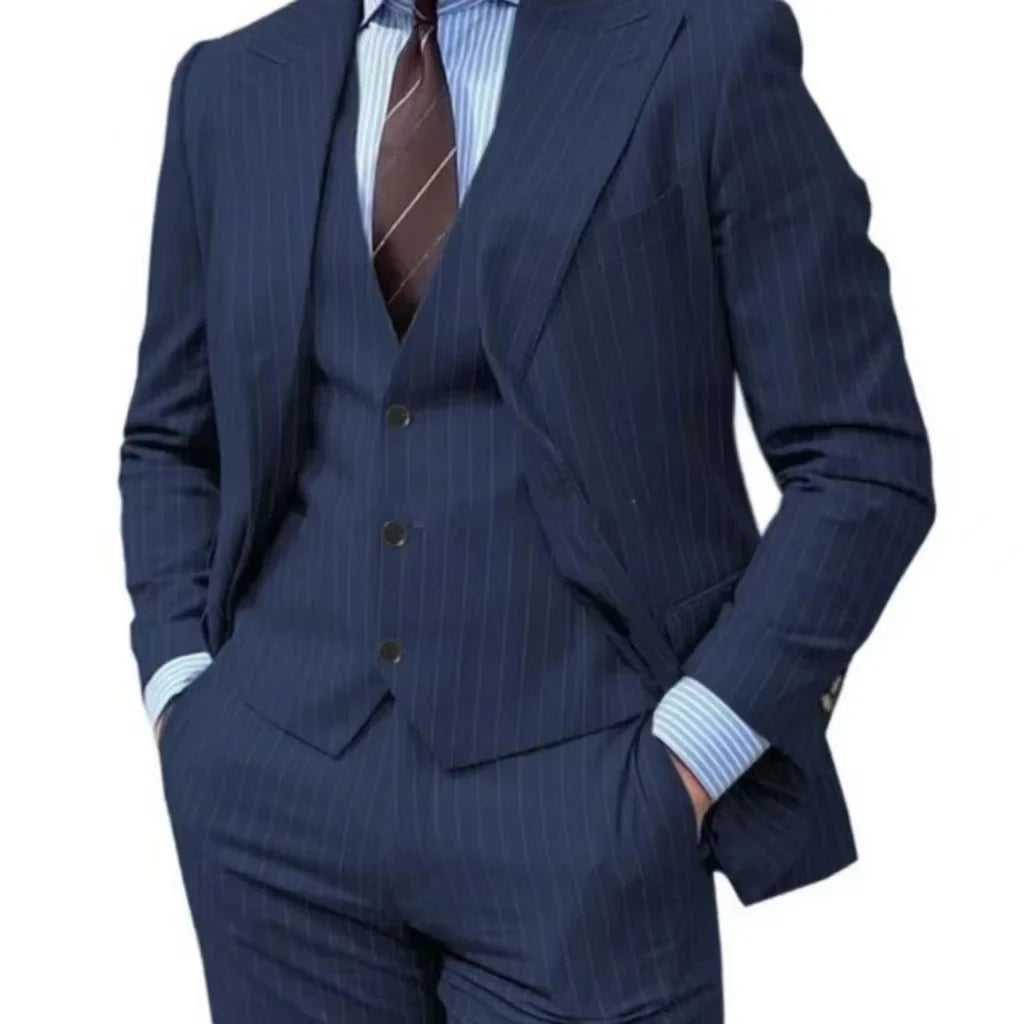 Mens Slim Fit 3 Pieces Blazer Vest Pants Set