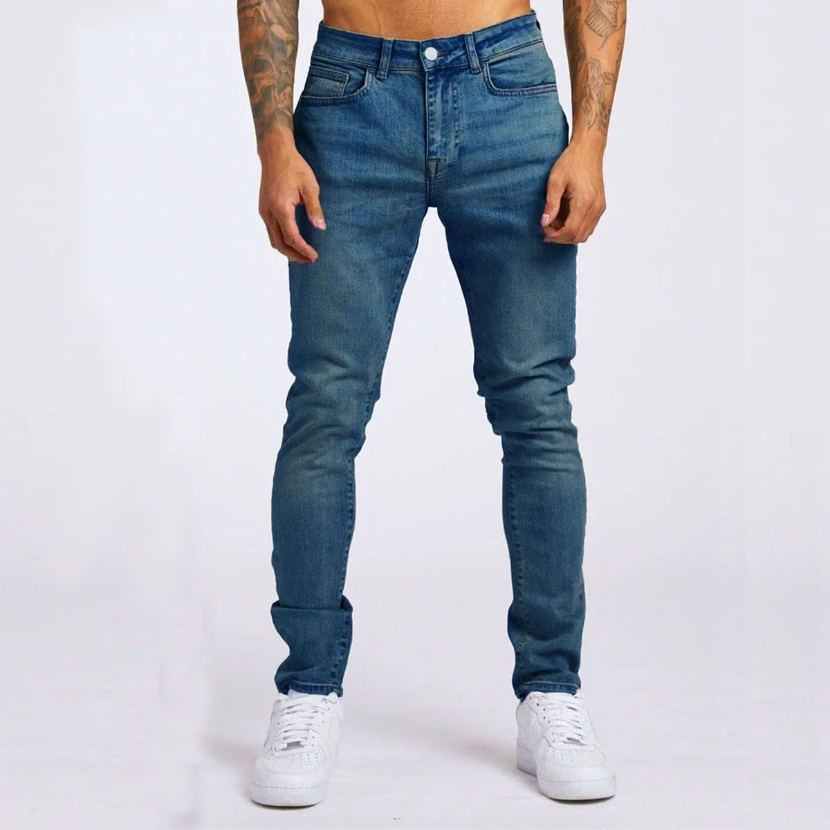 Men's Slim Fit Elastic Bootcut Denim Jeans