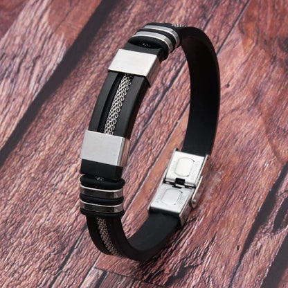 Men's Stainless Steel Leather Punk Bracelets