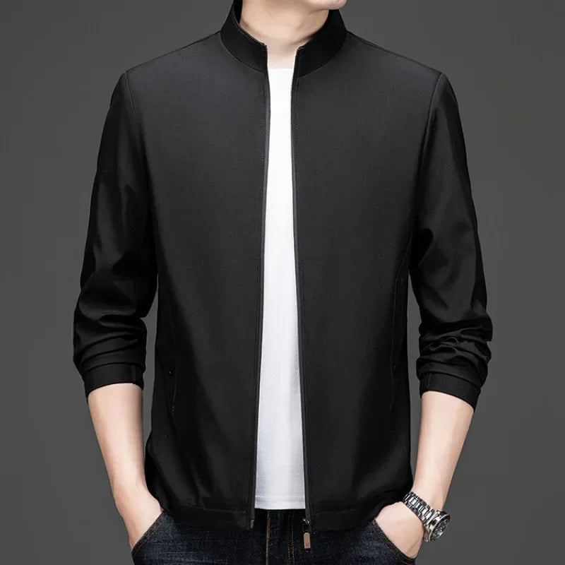 Men's Stand Collar Business Zipper Jackets