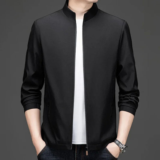 Men's Stand Collar Business Zipper Jackets