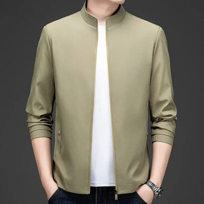 Mens Stand Collar Business Zipper Jackets