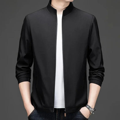 Mens Stand Collar Business Zipper Jackets