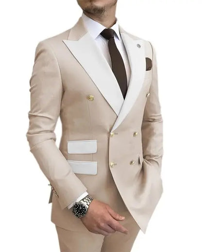 Men's Slim Fit Wedding Peak Lapel Blazer Pant Suit